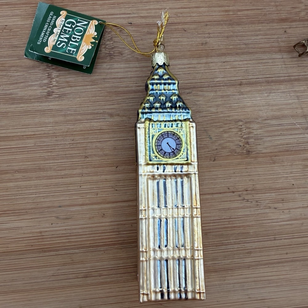 Kurt Adler 5-1/2-Inch Noble Gems Glass Big Ben Ornament